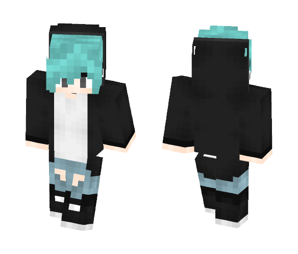 Cyan Hair ♥ (My OC) - Male Minecraft Skins - image 1