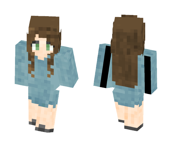 Download Free Blue Sweater Girl Skin for Minecraft image 1 Blue Sweater Girl - Girl Minecraft Skins - image 1