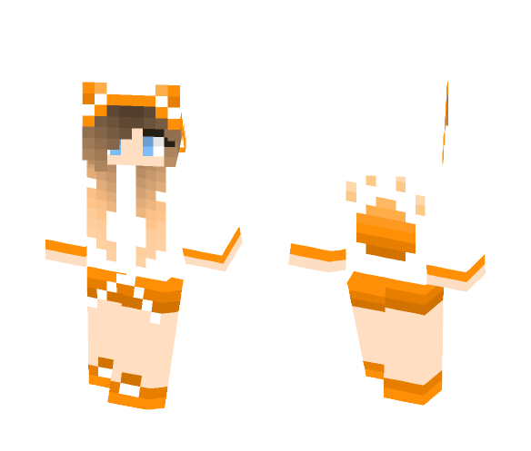 Download Free Orange Paw Print Girl Skin for Minecraft image 1 Orange Paw Print Girl - Girl Minecraft Skins - image 1