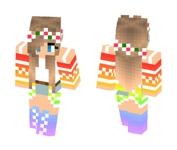 Rainbow Girl - Girl Minecraft Skins - image 1