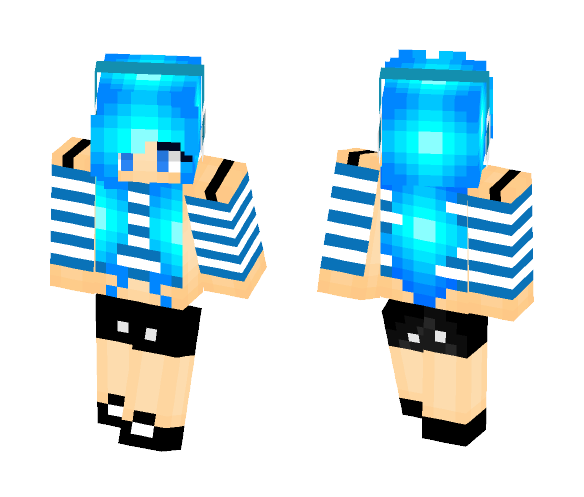 Download Free ELECTRIC BLUE HAIR GIRL Skin for Minecraft image 1 ELECTRIC BLUE HAIR GIRL - Color Haired Girls Minecraft Skins - image 1
