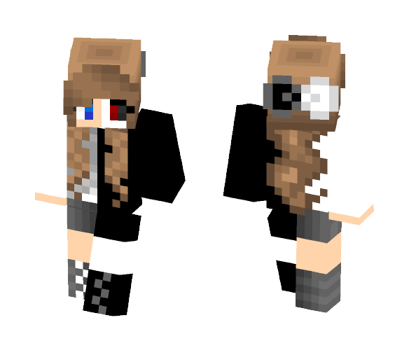 Half Girl, Half Ghoul; Cute Outfit - Cute Girls Minecraft Skins - image 1