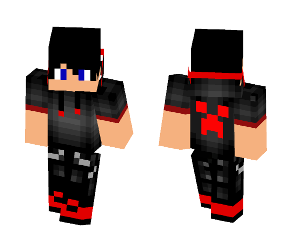 Red Creeper Boy (Hoodie) - Boy Minecraft Skins - image 1