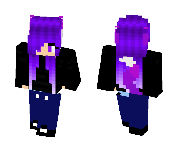 PurPLE And BLaCk WoLfIE girl - Girl Minecraft Skins - image 1