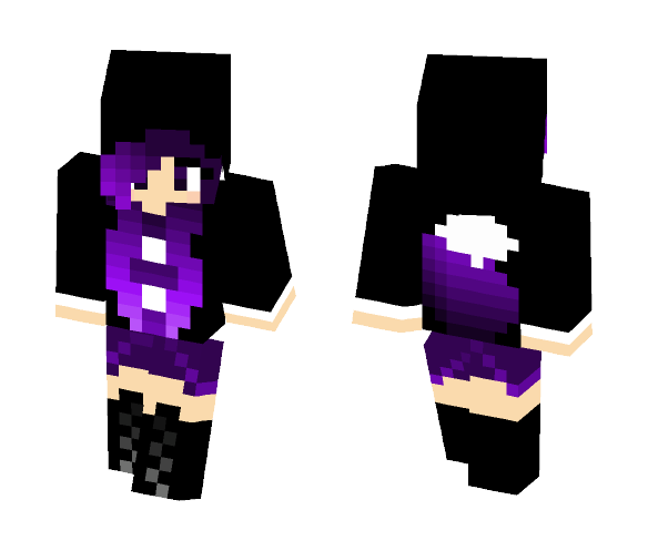 Download Free purple and black wolf girl Skin for Minecraft image 1 purple and black wolf girl - Girl Minecraft Skins - image 1