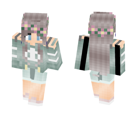 Flower crown girl- Julie - Flower Crown Minecraft Skins - image 1