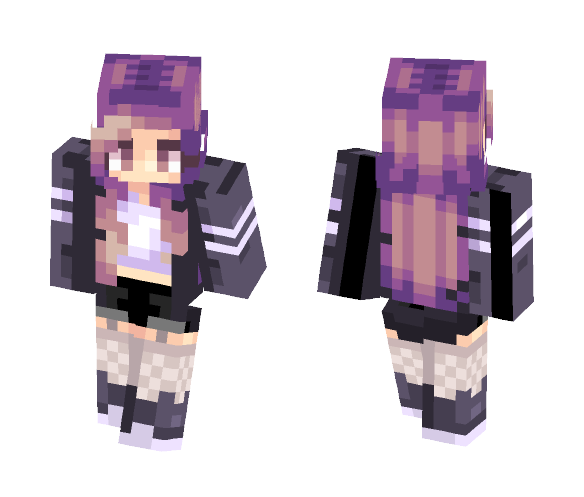 Cataclysm | Purple Overload - Female Minecraft Skins - image 1