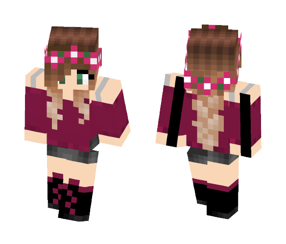 Pink Flower Girl - Girl Minecraft Skins - image 1