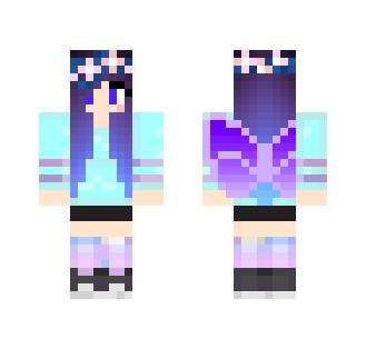 Ombre Hair Girl Wings - Color Haired Girls Minecraft Skins - image 2