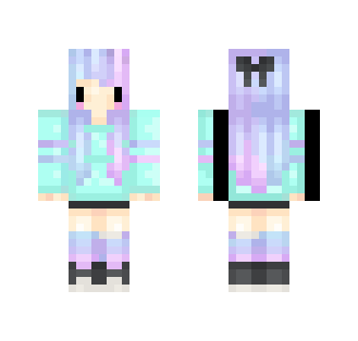 Cotton Candy Hair Girl - Color Haired Girls Minecraft Skins - image 2