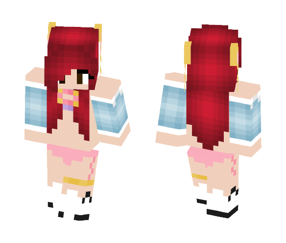 Download Free Neko Erza Scarlet Skin for Minecraft image 1 Neko Erza Scarlet - Female Minecraft Skins - image 1