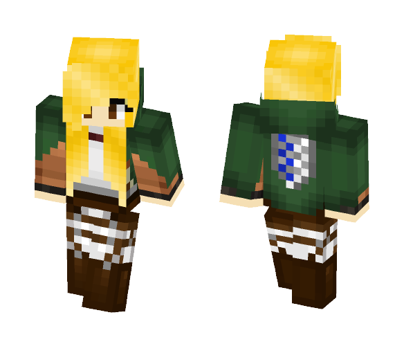 Download Free Attack on Titan Lucy Heartfilia Skin for Minecraft image 1 Attack on Titan Lucy Heartfilia - Female Minecraft Skins - image 1