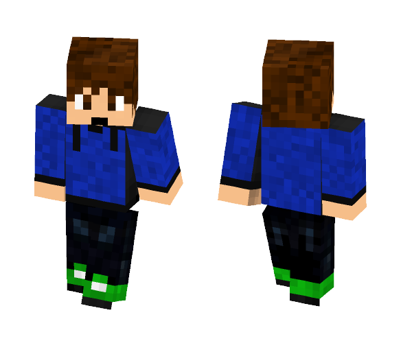 Classic Guy With Blue Hoodie - Male Minecraft Skins - image 1