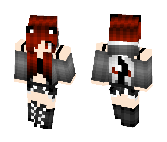 Evil Deman Cat Girl | Skeleton Hood - Cat Minecraft Skins - image 1