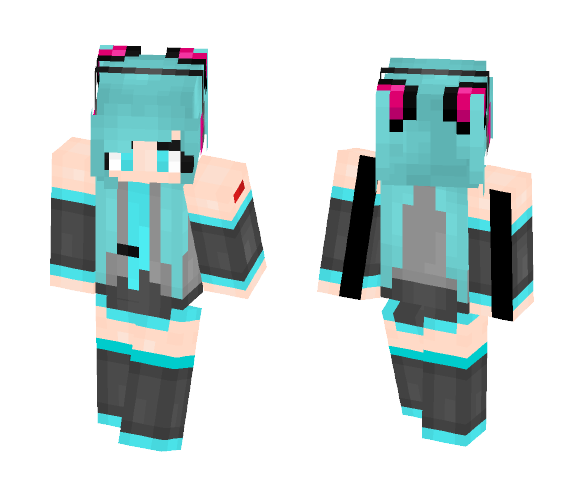 -=Hatsune Miku=- (First Skin - Female Minecraft Skins - image 1