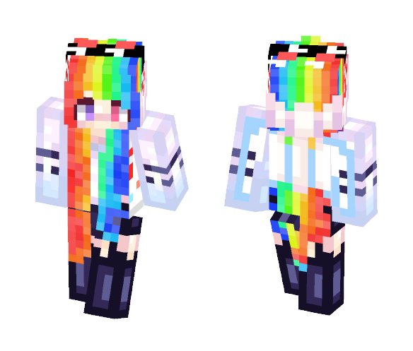 Rainbow Gal 2.0 school girl style - Girl Minecraft Skins - image 1