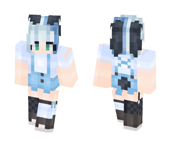 Blue || Face reveal - Female Minecraft Skins - image 1