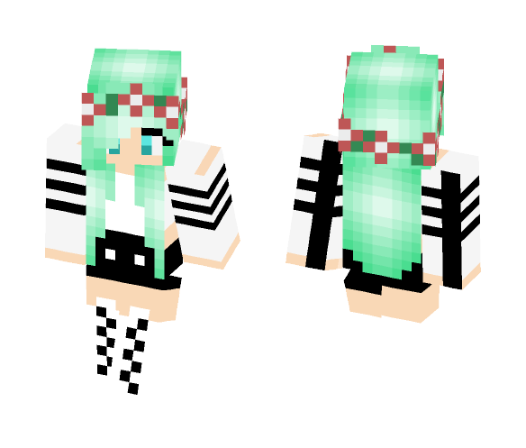 Green hair girl - Color Haired Girls Minecraft Skins - image 1