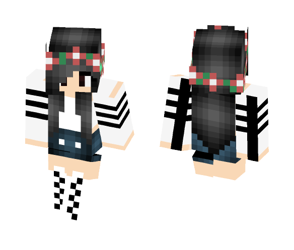 Download Free Kawaii girl with black hair Skin for Minecraft image 1 Kawaii girl with black hair - Color Haired Girls Minecraft Skins - image 1