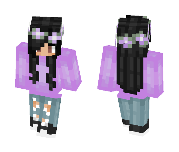 Purple Flowers - Female Minecraft Skins - image 1