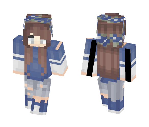 Download Free ~Blue girl (3 pxl arms) Skin for Minecraft image 1 ~Blue girl (3 pxl arms) - Girl Minecraft Skins - image 1