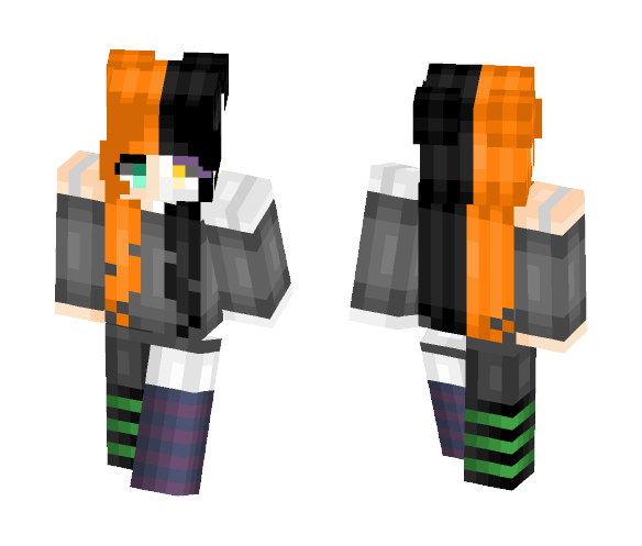 HALLOWEEN!! half and half - Halloween Minecraft Skins - image 1
