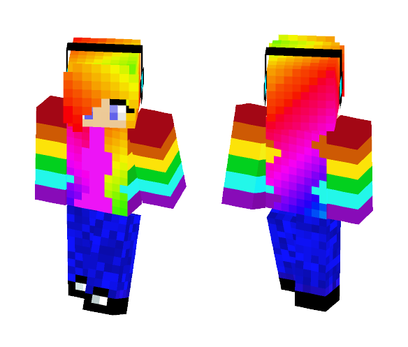 Rainbow girl - Girl Minecraft Skins - image 1