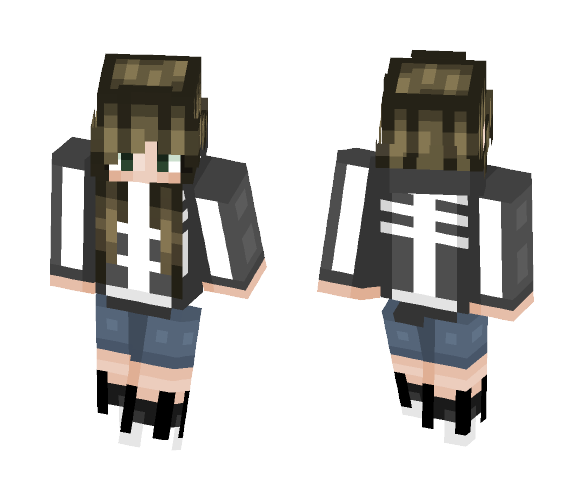 Download Free Skeleton Hoodie Girl! Skin for Minecraft image 1 Skeleton Hoodie Girl! - Female Minecraft Skins - image 1
