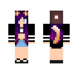 cute kitty purple haired girl - Color Haired Girls Minecraft Skins - image 2