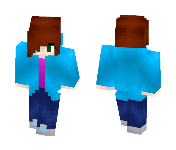 Blue Hoodie Girl - Girl Minecraft Skins - image 1
