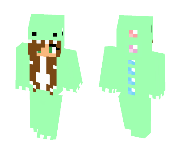 Download Free Dinosaur Girl (Halloween Skin) Skin for Minecraft image 1 Dinosaur Girl (Halloween Skin) - Girl Minecraft Skins - image 1