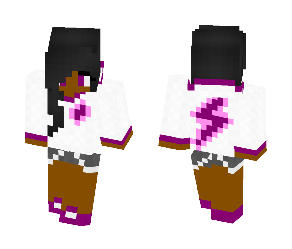 Download Free Purple Lightning Bolt Girl Skin for Minecraft image 1 Purple Lightning Bolt Girl - Girl Minecraft Skins - image 1