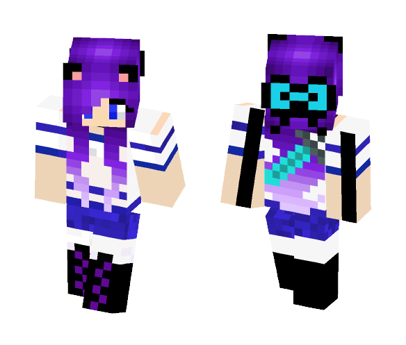cat girl in school outfit - Cat Minecraft Skins - image 1
