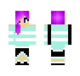 Cute blue white striped girl - Cute Girls Minecraft Skins - image 2