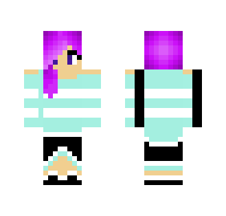 Cute blue white striped girl