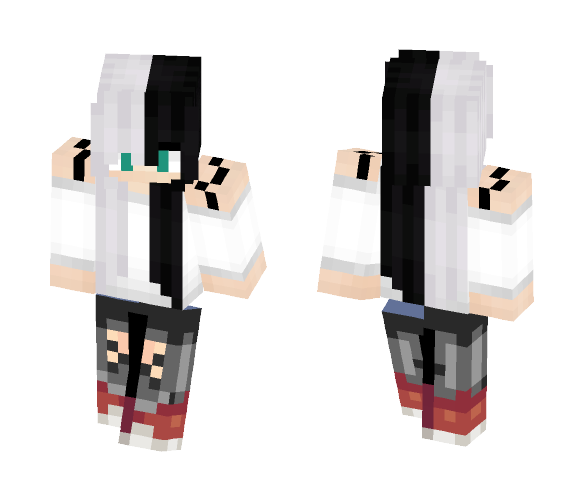 Download Free Black and White girl Skin for Minecraft image 1 Black and White girl - Girl Minecraft Skins - image 1