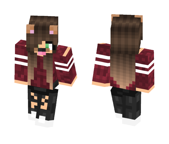 Download Free Cute girl with dog filter Skin for Minecraft image 1 Cute girl with dog filter - Cute Girls Minecraft Skins - image 1