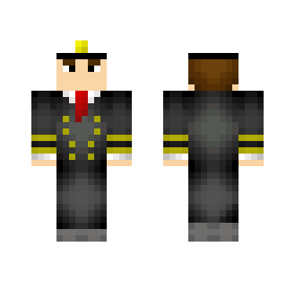 captain with black coat