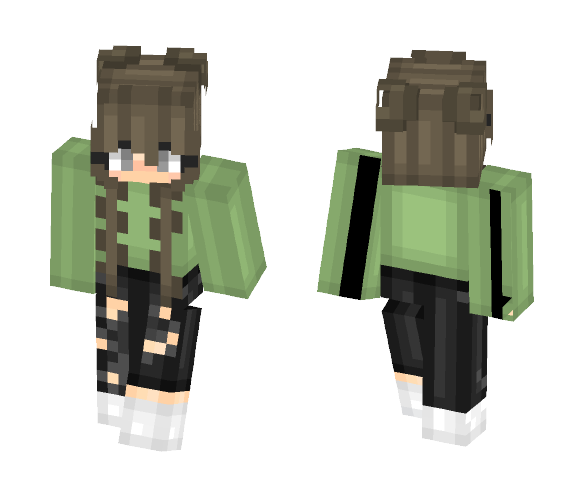 Download Free Green Sweater Girl Skin for Minecraft image 1 Green Sweater Girl - Girl Minecraft Skins - image 1