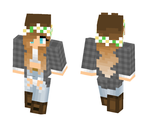 Download Free Cow Girl Look Skin for Minecraft image 1 Cow Girl Look - Girl Minecraft Skins - image 1