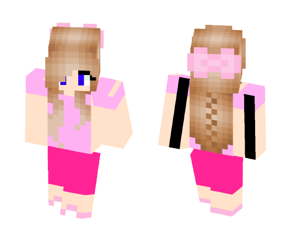 Download Free Cute Pink Blonde Hair Girl Skin for Minecraft image 1 Cute Pink Blonde Hair Girl - Color Haired Girls Minecraft Skins - image 1