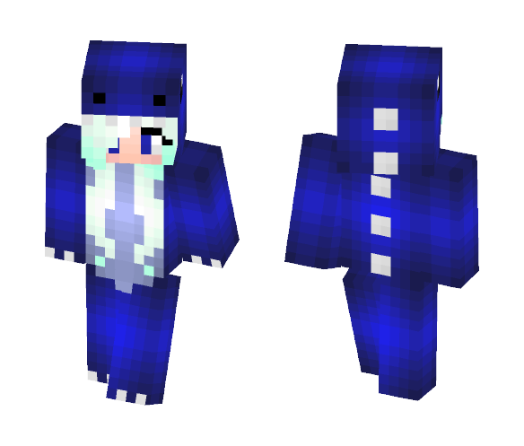 Download Free Blue Dino Girl Skin for Minecraft image 1 Blue Dino Girl - Girl Minecraft Skins - image 1