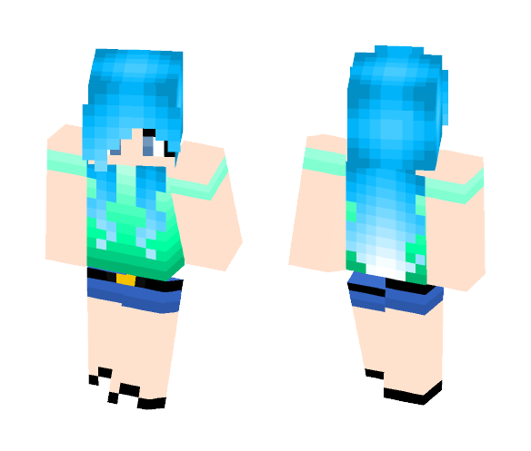 Blue Haired Girl - Color Haired Girls Minecraft Skins - image 1