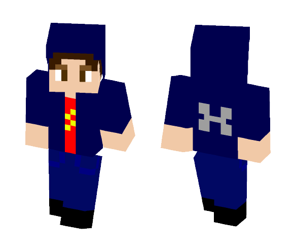 Download Free Me in blue hoodie and flash shirt Skin for Minecraft image 1 Me in blue hoodie and flash shirt - Male Minecraft Skins - image 1