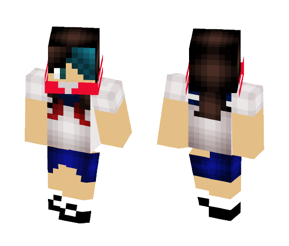 Teal Streak Skin - Female Minecraft Skins - image 1