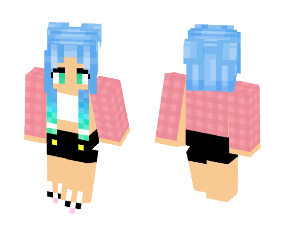 Ombre Plaid-Ocean Mist - Female Minecraft Skins - image 1