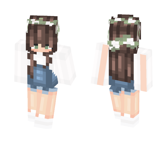 Download Free White Overalls Girl Skin for Minecraft image 1 White Overalls Girl - Girl Minecraft Skins - image 1