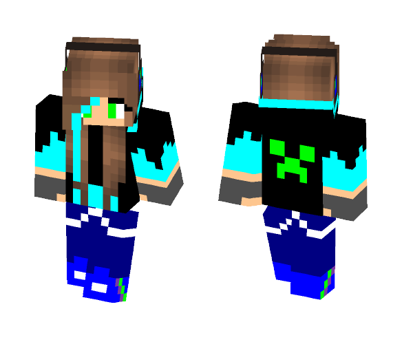 teen girl with creeper shirt - Girl Minecraft Skins - image 1