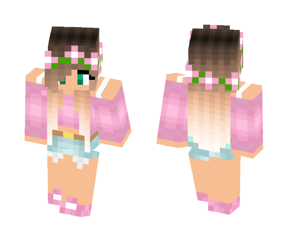 Download Free Pink Summer girl Skin for Minecraft image 1 Pink Summer girl - Girl Minecraft Skins - image 1