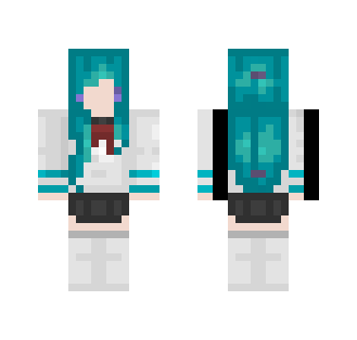 ~Blue Haired School Girl~ - Color Haired Girls Minecraft Skins - image 2